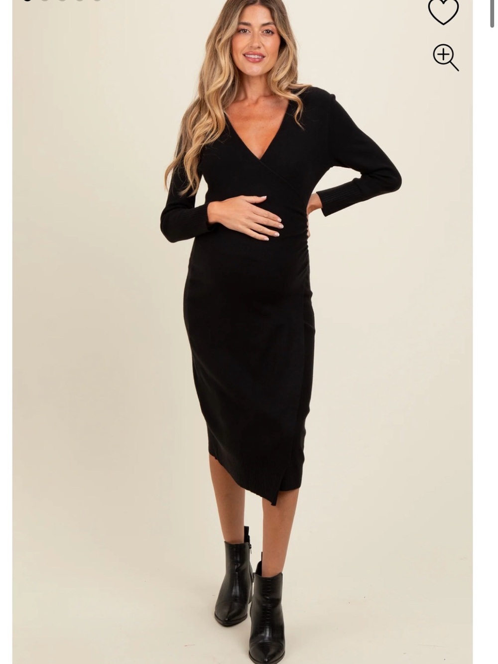 PinkBlush knit crossover ruched maternity dress